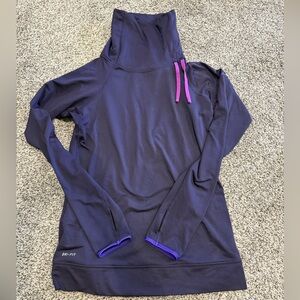 Women's Nike Pro Dri-Fit Long Sleeve Cowl Neck Top Medium purple